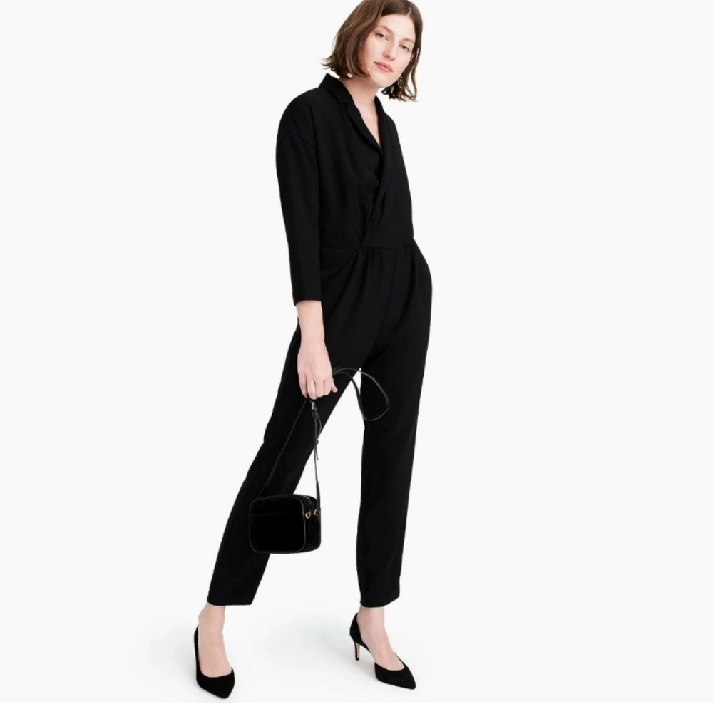 J Crew 365 Womens Jumpsuit in Everyday Crepe Black  2